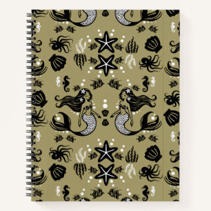 Kids Mermaid Gold Beach Notizblock