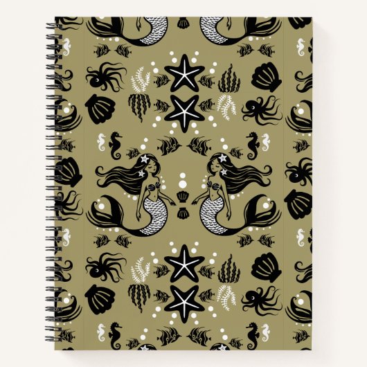 Kids Mermaid Gold Beach Notizblock (Vorderseite)