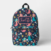 Kids Mermaid Mit Monogramm Rucksack (Vorderseite)