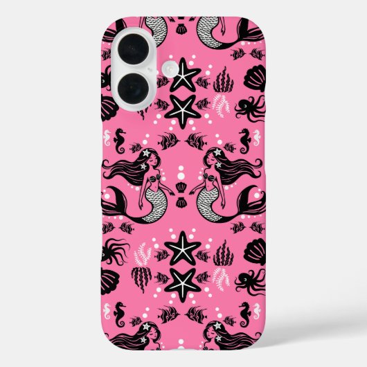 Kids Mermaid Pink Case-Mate iPhone Hülle (Rückseite)