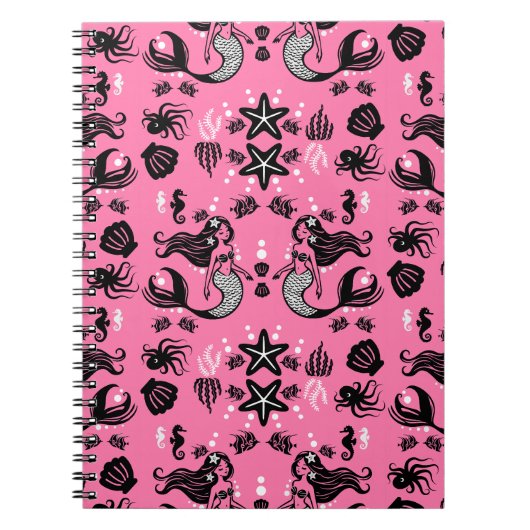 Kids Mermaid Pink Notizblock (Vorderseite)