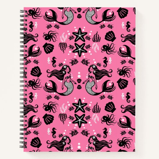 Kids Mermaid Pink Notizblock (Vorderseite)