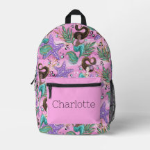 Kids Mermaid-Rucksack mit Name auf Pocket