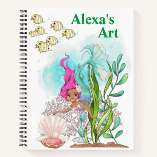 Kids Mermaid Sketch Notizblock
