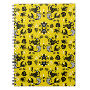 Kids Mermaid Yellow Beach Notizblock
