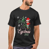 Kids Merry Cyclmas Chrismas Tree 2022 Biking Cycli T-Shirt (Vorderseite)