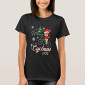 Kids Merry Cyclmas Chrismas Tree 2022 Biking Cycli T-Shirt (Vorderseite)