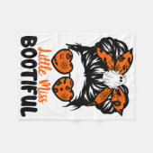 Kids Messy Bun Little Miss Bootiful Boo Halloween Fleecedecke (Vorderseite (Horizontal))