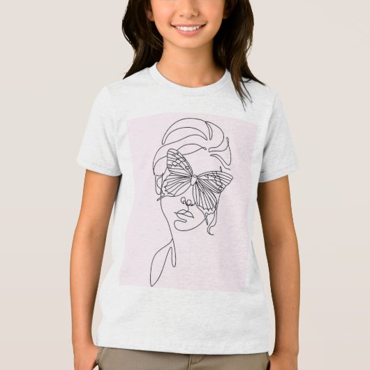 kids minimalist butterfly face art t shirt (Vorderseite)