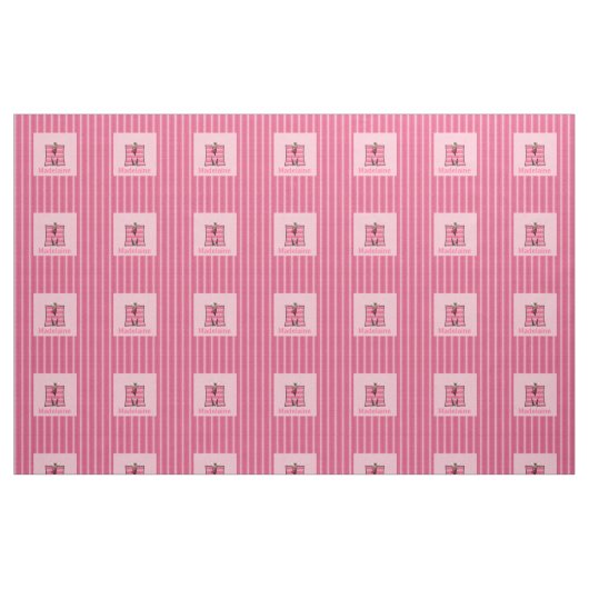 Kid's Mit Monogramm "M" rosa Elche Stoff (Fat Quarter (45,7 x 55,9 cm))