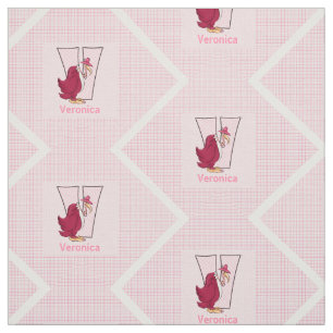 Kid's Mit Monogramm "V"-rosa Geier Stoff
