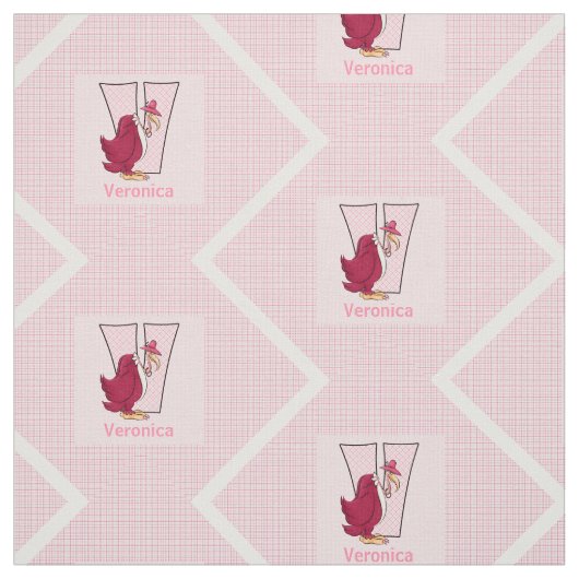 Kid's Mit Monogramm "V"-rosa Geier Stoff (Muster)
