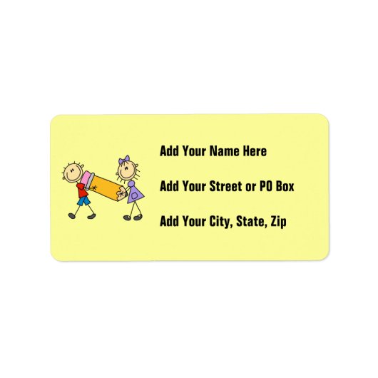 Kids mit Stift Adressaufkleber (Vorne)