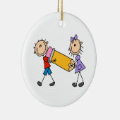 Kids mit Stift Keramikornament (Rechts)