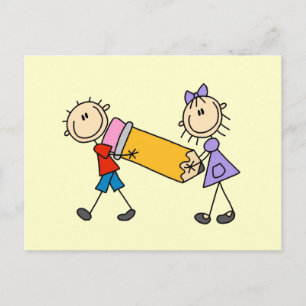 Kids mit Stift Postkarte