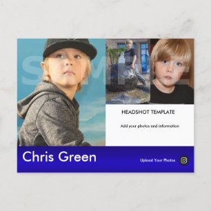 Kids Model Headshot Comp Postcard Postkarte