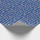 Kids Modern Blue Rainbow Pattern Geschenkpapier (Ecke)