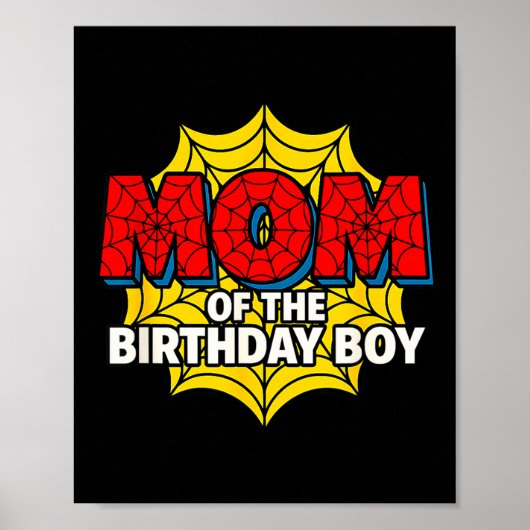 Kids Mom Of The Birthday Boy Sder Theme Party Matc Poster (Vorne)