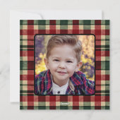 Kids Monogram Christmas Elf Foto Weihnachten (Rückseite)