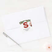 Kids Monogram Christmas Quadratischer Aufkleber (Umschlag)