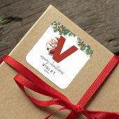 Kids Monogram Christmas Quadratischer Aufkleber