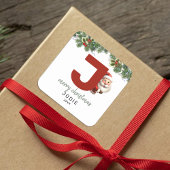 Kids Monogram Christmas Quadratischer Aufkleber