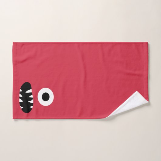 Kids Monster-Gesichtspattern farbenfrohe Monogramm Badhandtuch Set (Handtuch)