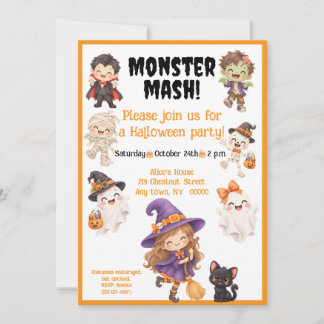 Kids Monster Mash Halloween-Party Einladung