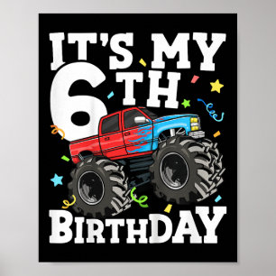 Kids Monster Truck Mein 6. Geburtstag Junge 6 Poster