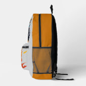 Kids Monster Truck mit Orange Flames Initialen Bedruckter Rucksack (Rechts)