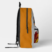 Kids Monster Truck mit Orange Flames Initialen Bedruckter Rucksack (Links)