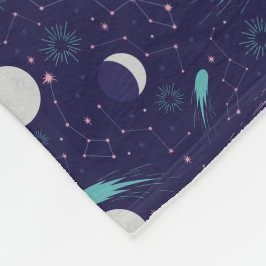 Kids Moon Meteor Black Hole Planet Comet Fleecedecke (Ecke)