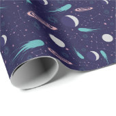 Kids Moon Meteor Black Hole Planet Comet Geschenkpapier (Rolleneckpunkt)