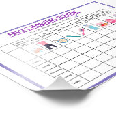 Kids Morning Routine Checklist with Cute Icons Fotodruck (Ecke)