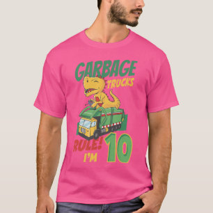 Kids Müllwagen Regel Ich bin 10 Jahre alt Müll T-Shirt
