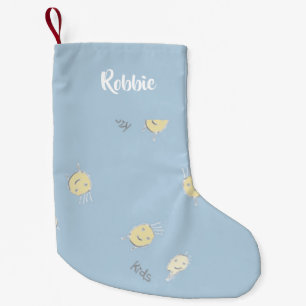 Kids-Muster in blau Kleiner Weihnachtsstrumpf