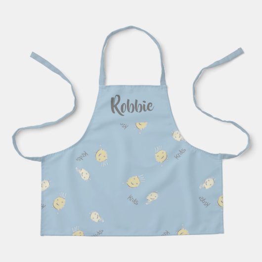 Kids-Muster in blau Schürze (Vorderseite)