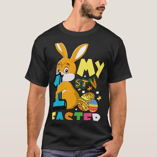 Kids My 1st Easter Bunny Christian Easter Day T-Shirt (Vorderseite)