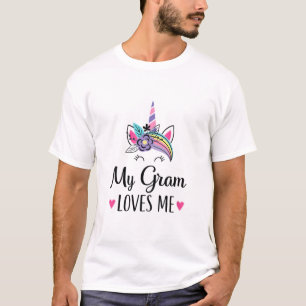 Kids My Gram liebt mich Einhorn Enkelin T-Shirt