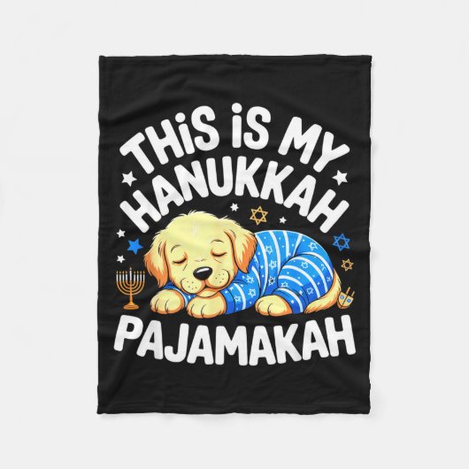 Kids My Hanukkah Pajamas Pajamakah Puppy Hanukkah Fleecedecke (Vorderseite)