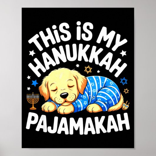 Kids My Hanukkah Pajamas Pajamakah Puppy Hanukkah  Poster (Vorne)
