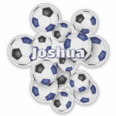 kids name blue black soccer balls aufkleber (Vorderseite)