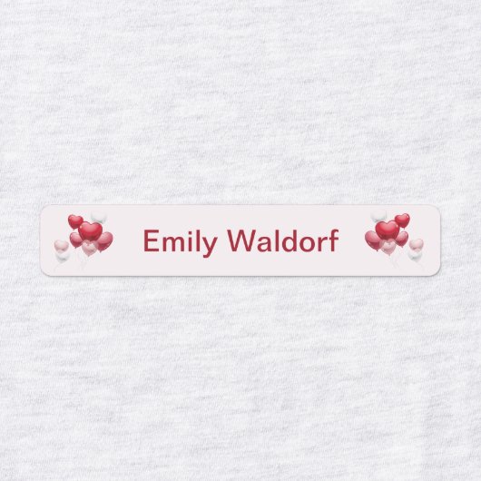 Kids' Name Clothing School Labels with Hearts Etiketten (Design 1)