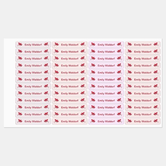 Kids' Name Clothing School Labels with Hearts Etiketten (Blatt)