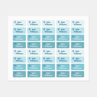 Kids' Name Clothing School Labels with Starfish Etiketten
