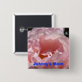 Kid's Name Mama Schaltflächen Rosa Blume Hallo Button (Vorne & Hinten)