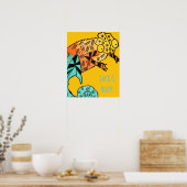 Kid's name Yellow Chameleon reptile Kind Poster (Küche)
