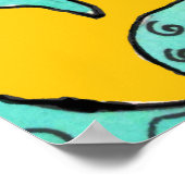 Kid's name Yellow Chameleon reptile Kind Poster (Ecke)