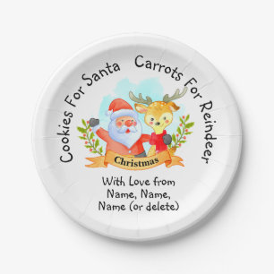 Kids-Namen hinzufügen - Cookies für Santa 7" Pappteller