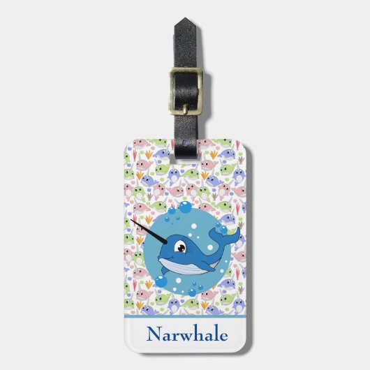 Kids Narwhale Gepäckanhänger (Vorderseite vertikal)